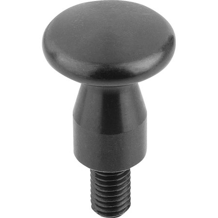 KIPP Flat Knob Flat D=M12X18 D1=36, Form:L Steel, Black Oxidized K0157.12018